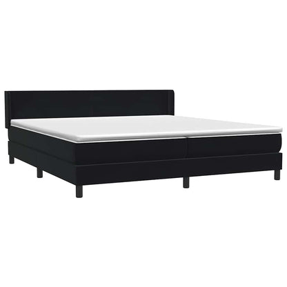 Boxspring met matras fluweel zwart 200x220 cm