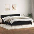 Box spring bed with velvet mattress black 200x220 cm