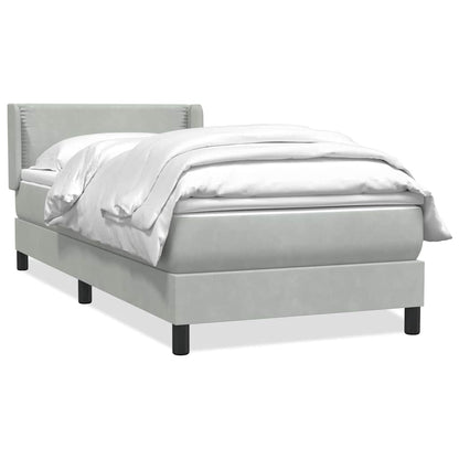 Boxspring met matras fluweel lichtgrijs 80x210 cm