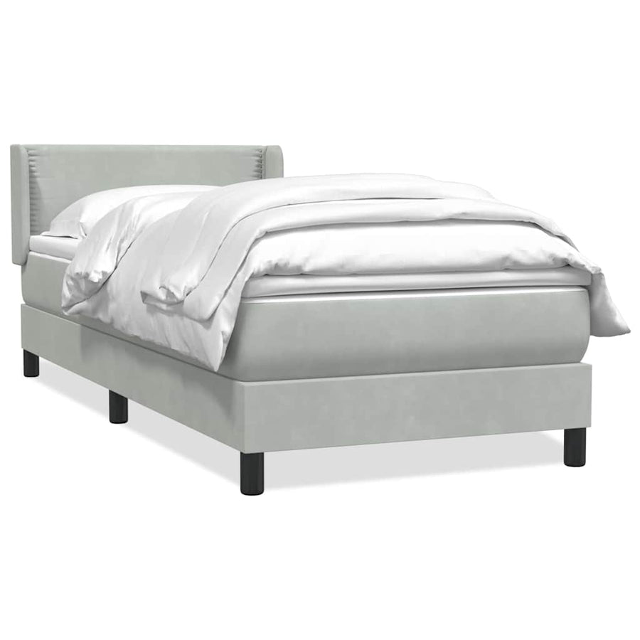 Boxspring met matras fluweel lichtgrijs 80x210 cm