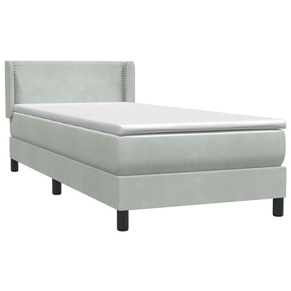 Boxspring met matras fluweel lichtgrijs 80x210 cm