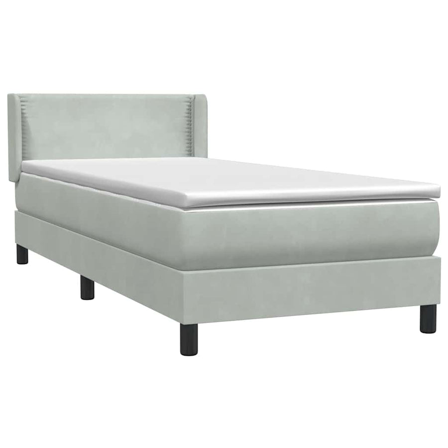 Boxspring met matras fluweel lichtgrijs 80x210 cm