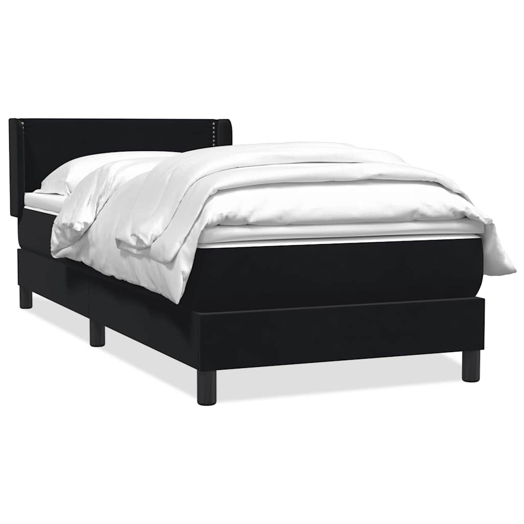 Boxspring met matras fluweel zwart 80x210 cm