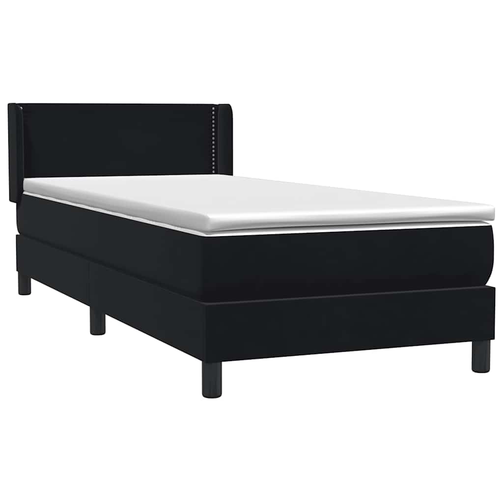 Boxspring met matras fluweel zwart 80x210 cm