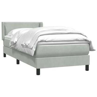 Boxspring met matras fluweel lichtgrijs 90x210 cm