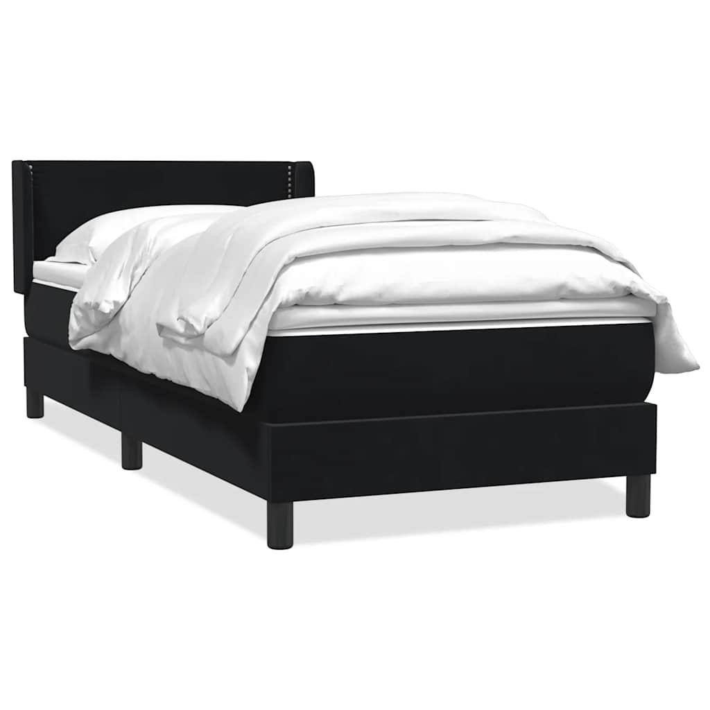Boxspring met matras fluweel zwart 90x210 cm