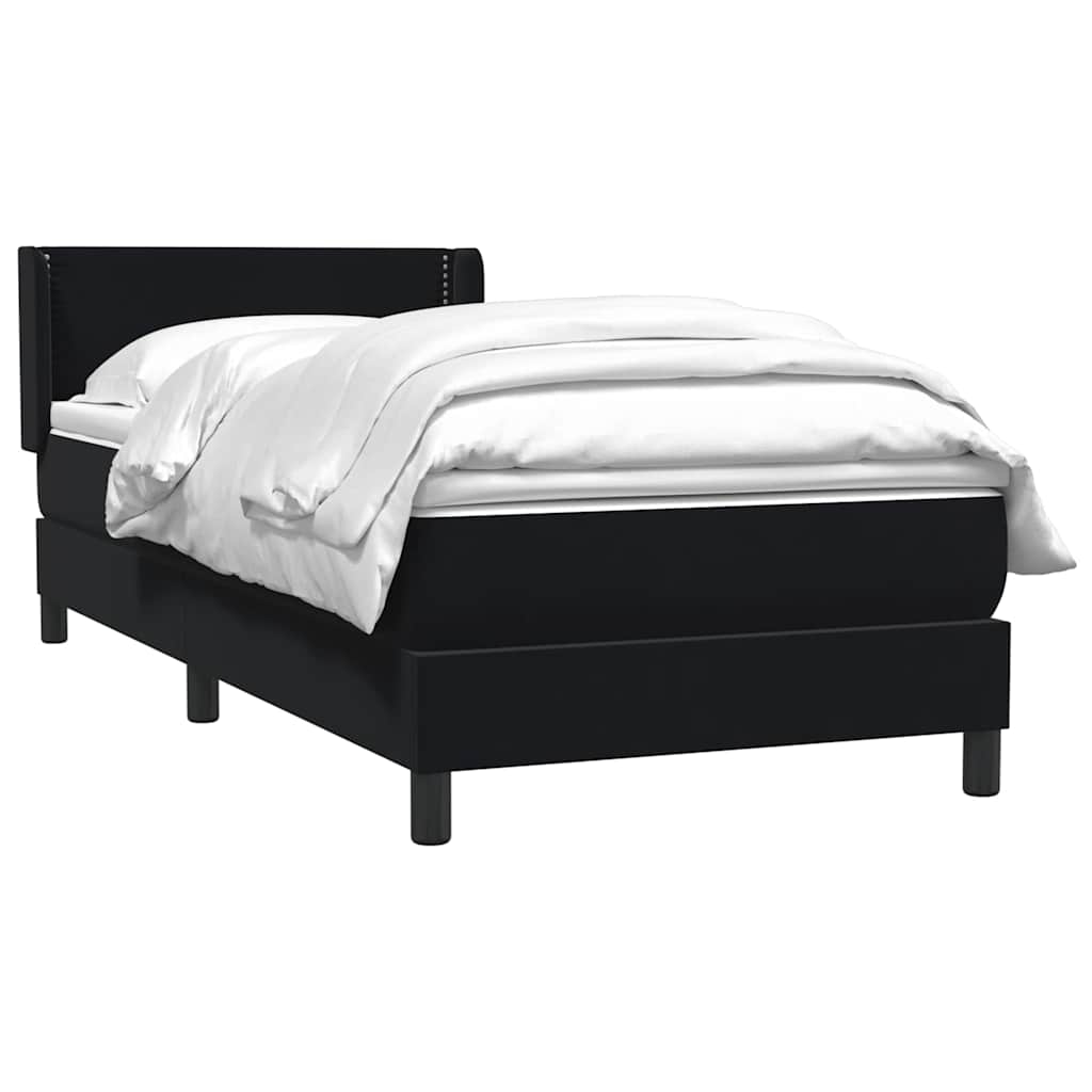 Boxspring met matras fluweel zwart 90x210 cm
