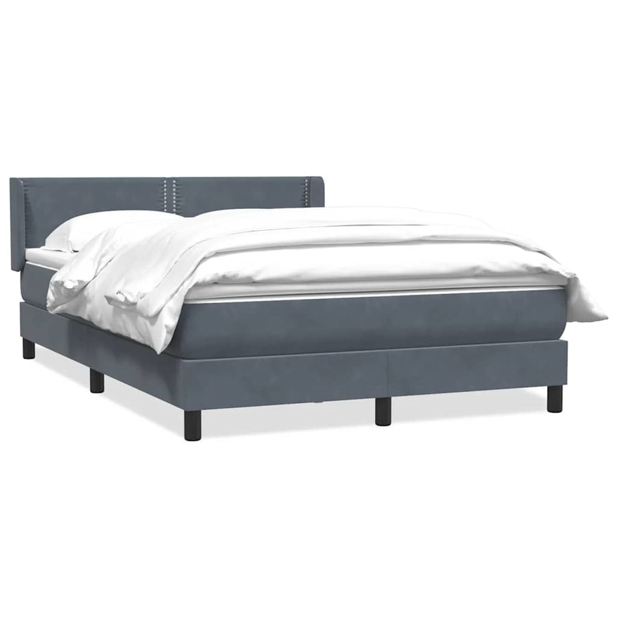 Boxspring met matras fluweel donkergrijs 160x210 cm
