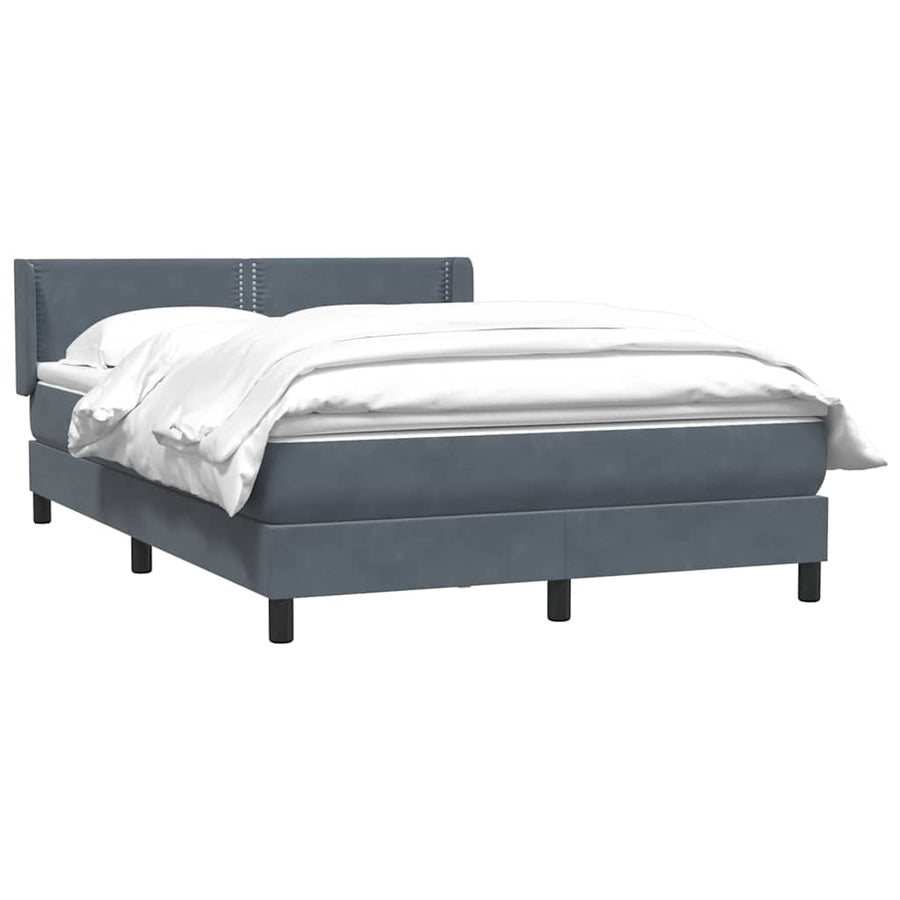 Boxspring met matras fluweel donkergrijs 160x210 cm