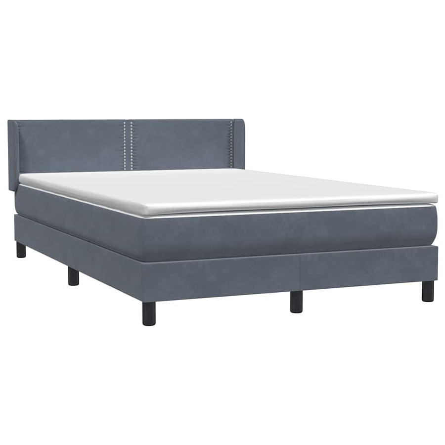 Boxspring met matras fluweel donkergrijs 160x210 cm