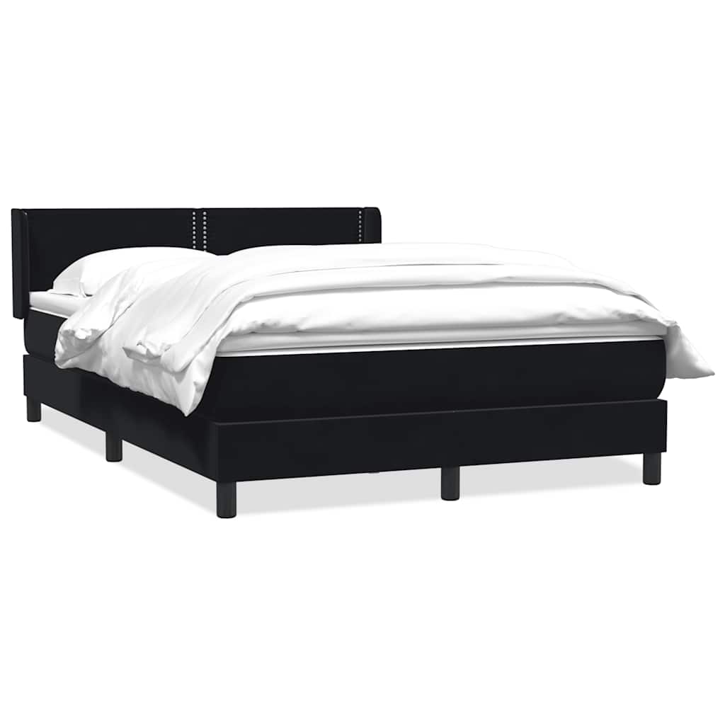 Boxspring met matras fluweel zwart 160x210 cm
