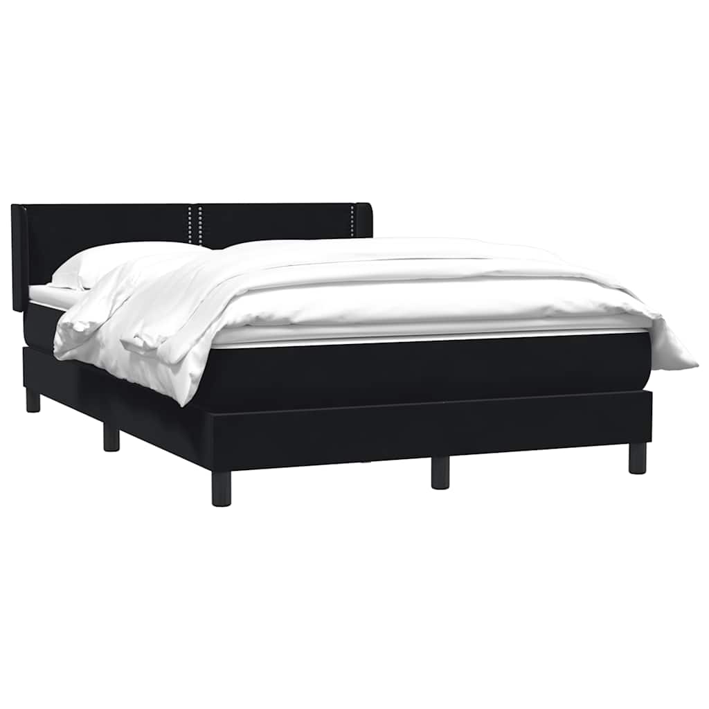 Boxspring met matras fluweel zwart 160x210 cm
