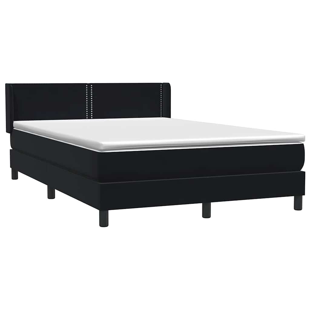 Boxspring met matras fluweel zwart 160x210 cm