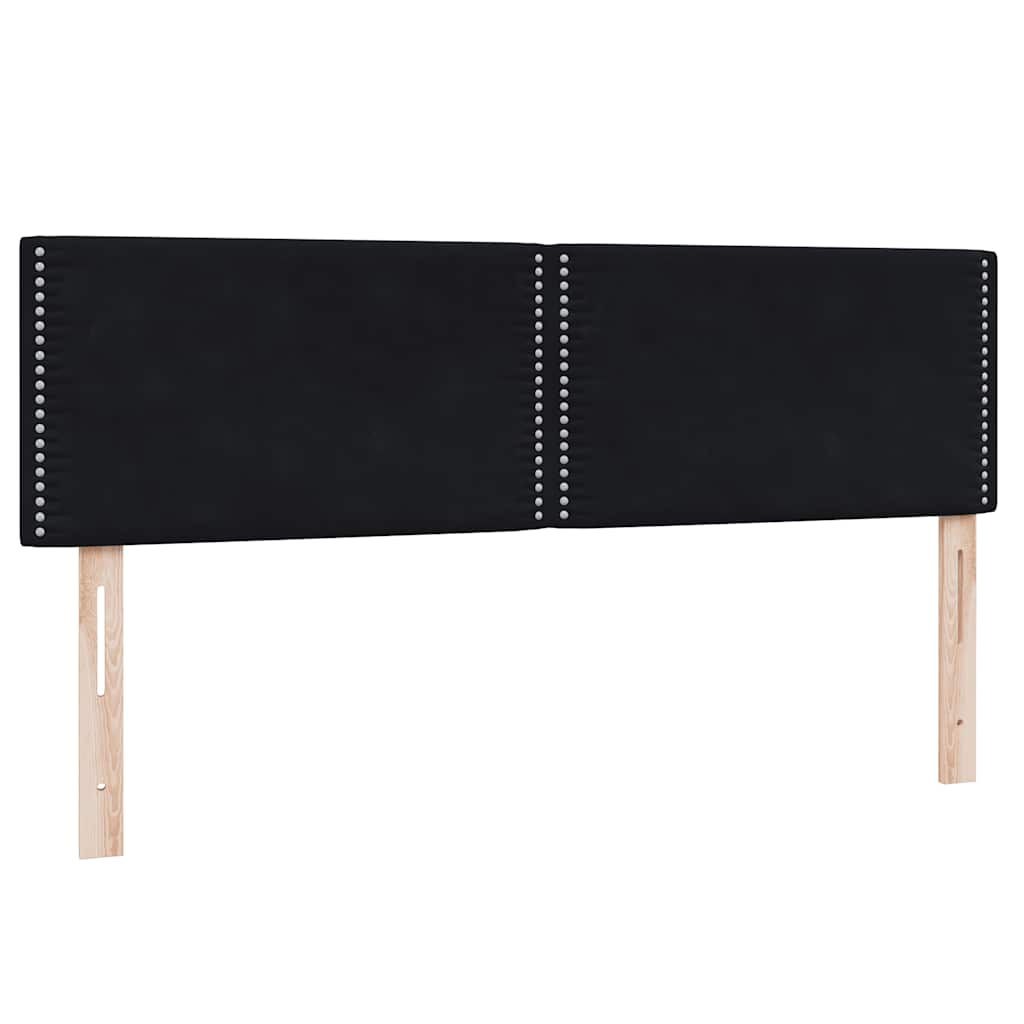 Boxspring met matras fluweel zwart 160x210 cm