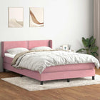 Boxspring met matras 160x210 cm fluweel roze