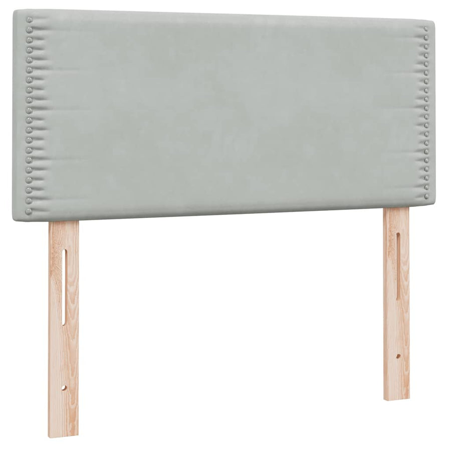 Boxspring met matras fluweel lichtgrijs 80x220 cm