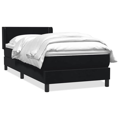 Boxspring met matras fluweel zwart 80x220 cm