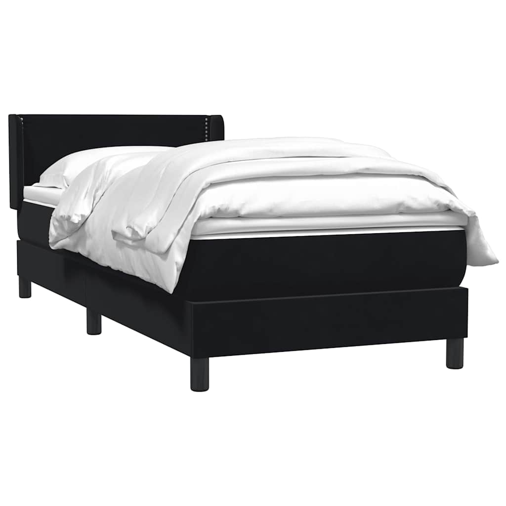 Boxspring met matras fluweel zwart 80x220 cm