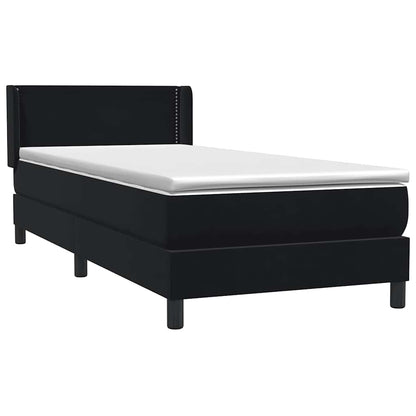 Boxspring met matras fluweel zwart 80x220 cm