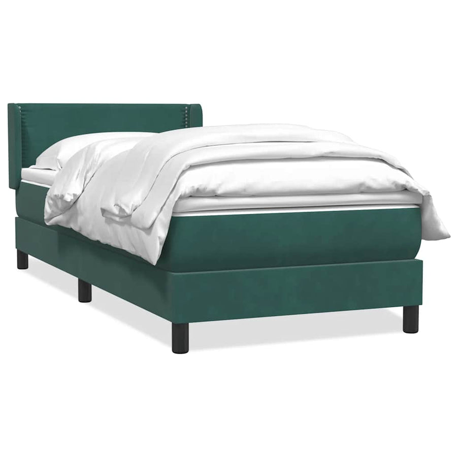 Boxspring met matras fluweel donkergroen 80x220 cm