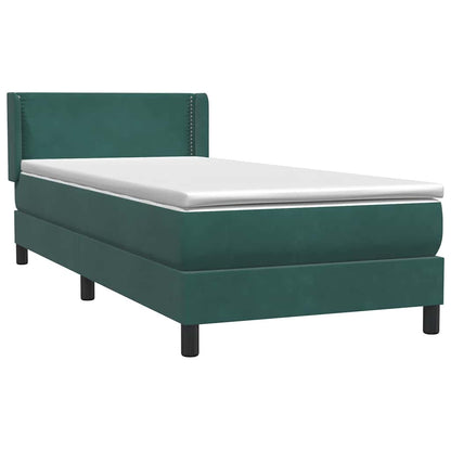 Boxspring met matras fluweel donkergroen 80x220 cm