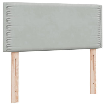 Boxspring met matras fluweel lichtgrijs 100x220 cm