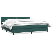 Boxspring met matras fluweel donkergroen 180x220 cm