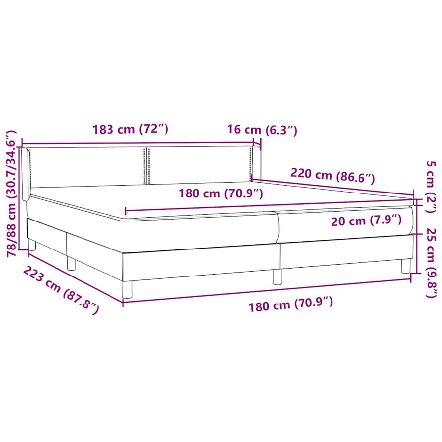 Boxspring met matras fluweel donkergroen 180x220 cm