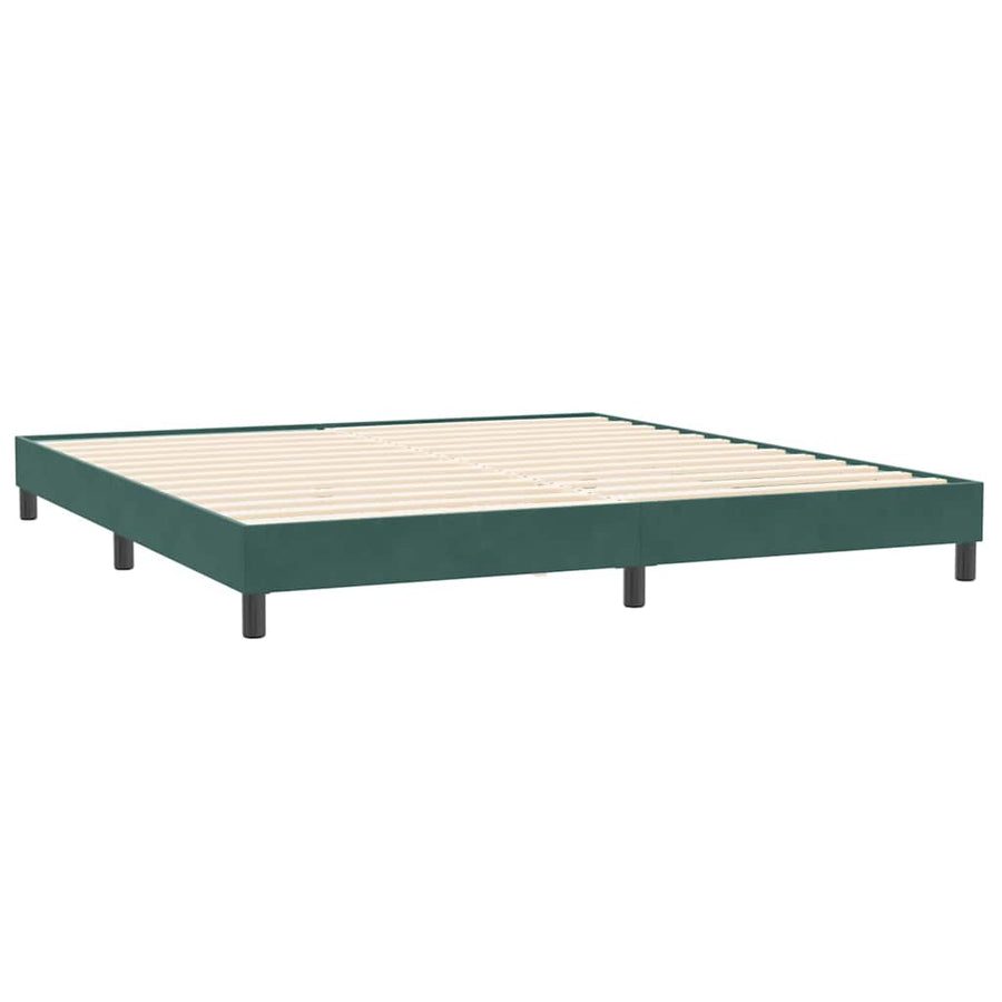 Boxspring met matras fluweel donkergroen 180x220 cm