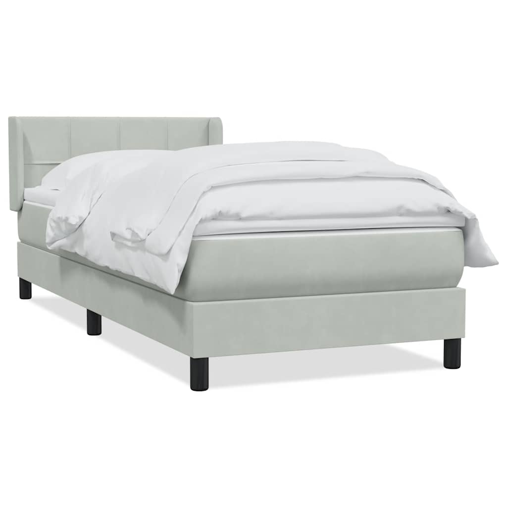 Boxspring met matras fluweel lichtgrijs 80x210 cm
