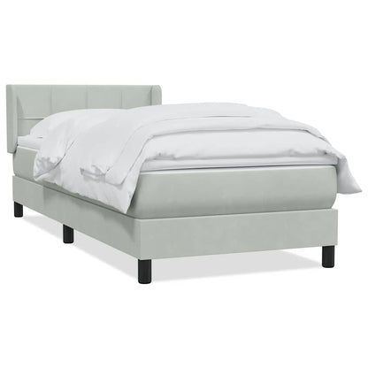 Boxspring met matras fluweel lichtgrijs 80x210 cm
