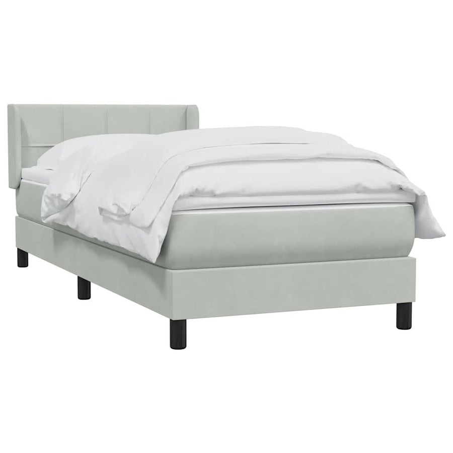 Boxspring met matras fluweel lichtgrijs 80x210 cm