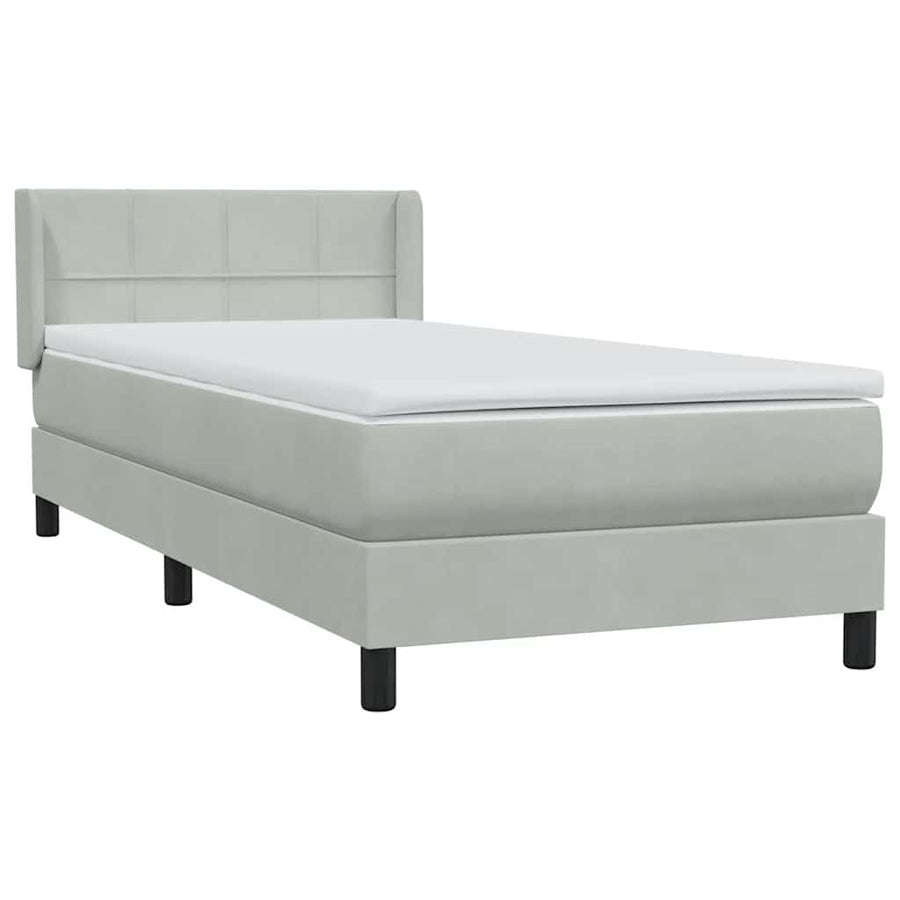 Boxspring met matras fluweel lichtgrijs 80x210 cm