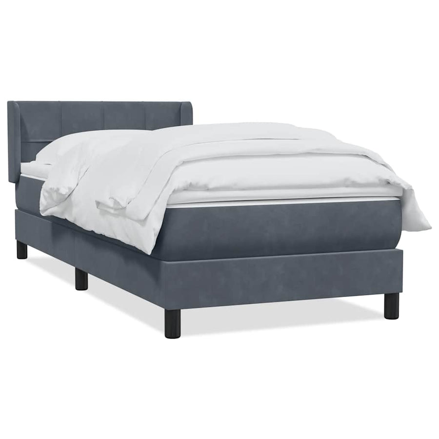 Boxspring met matras fluweel donkergrijs 80x210 cm