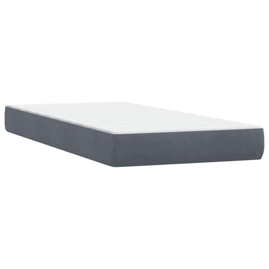 Boxspring met matras fluweel donkergrijs 80x210 cm