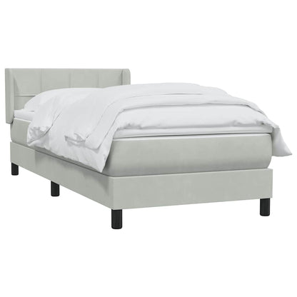 Boxspring met matras fluweel lichtgrijs 90x210 cm