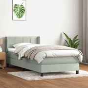 Boxspring met matras 90x210 cm lichtgrijs fluweel