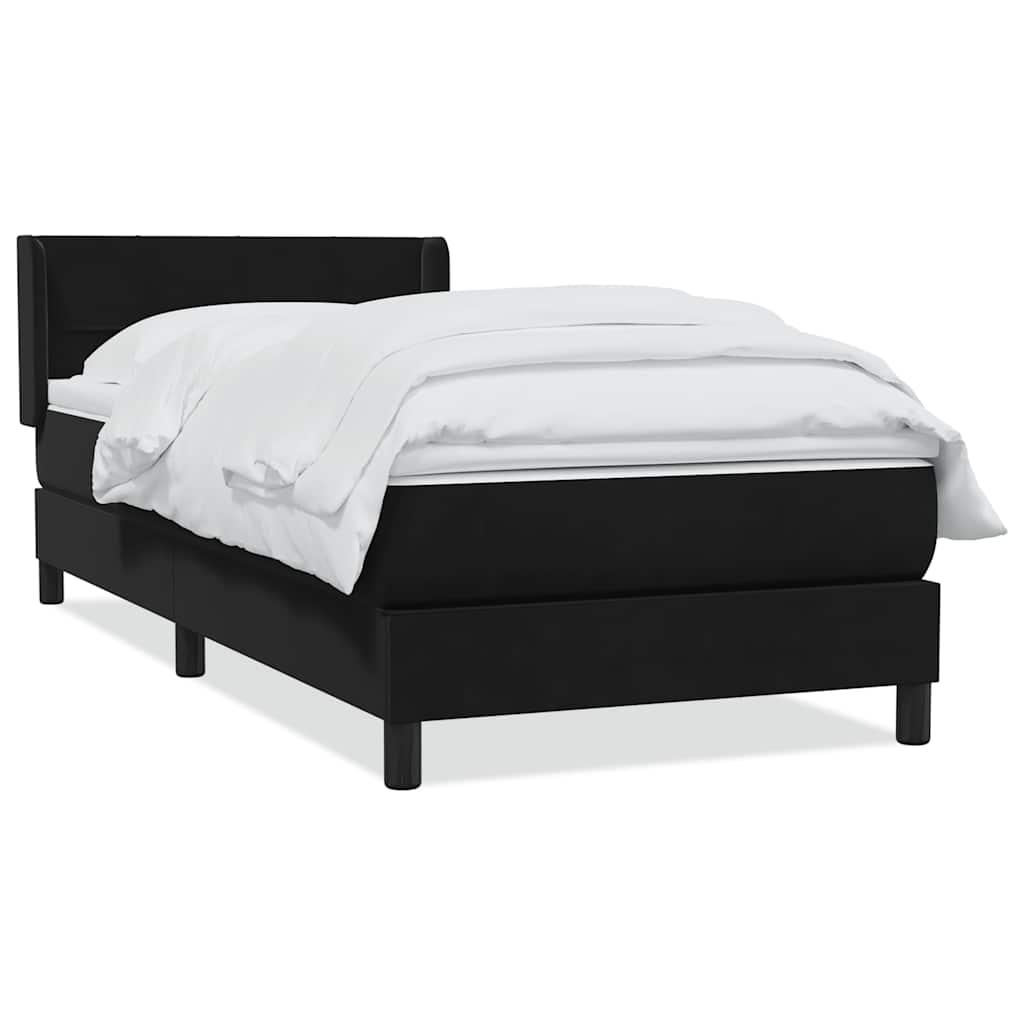 Boxspring met matras fluweel zwart 90x210 cm