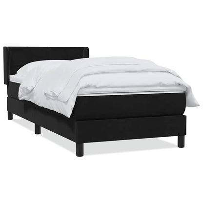 Boxspring met matras fluweel zwart 90x210 cm