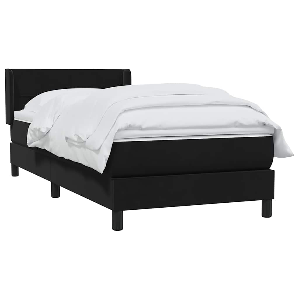 Boxspring met matras fluweel zwart 90x210 cm