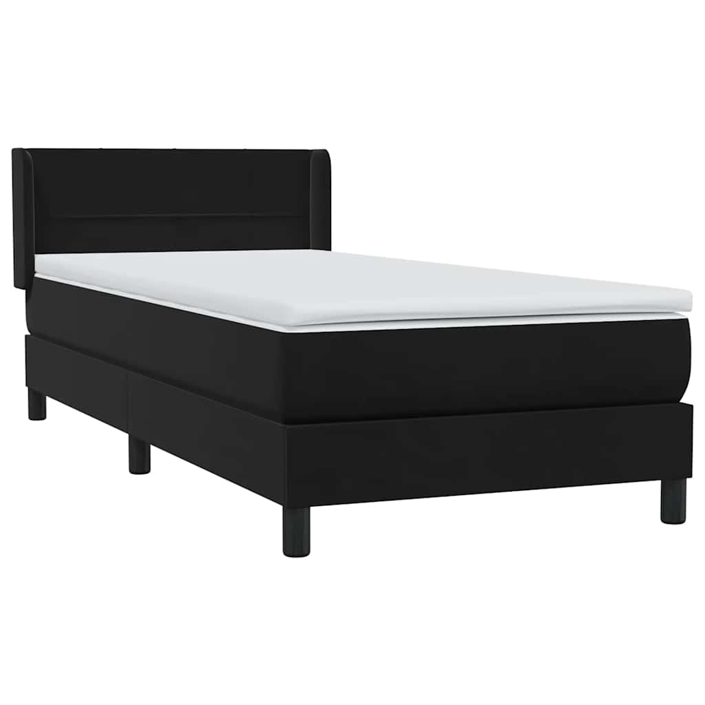Boxspring met matras fluweel zwart 90x210 cm