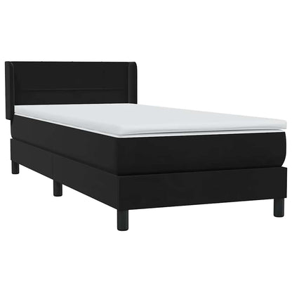 Boxspring met matras fluweel zwart 90x210 cm