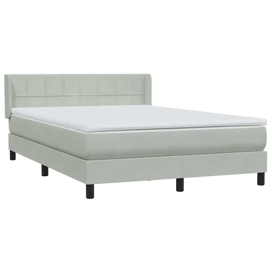 Boxspring met matras fluweel lichtgrijs 160x210 cm