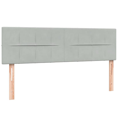 Boxspring met matras fluweel lichtgrijs 160x210 cm