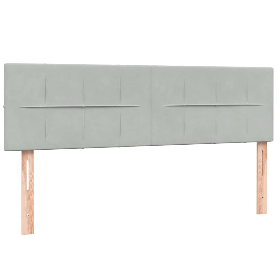 Boxspring met matras fluweel lichtgrijs 160x210 cm