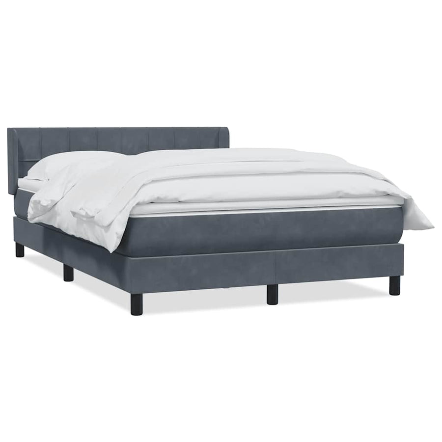 Boxspring met matras fluweel donkergrijs 160x210 cm
