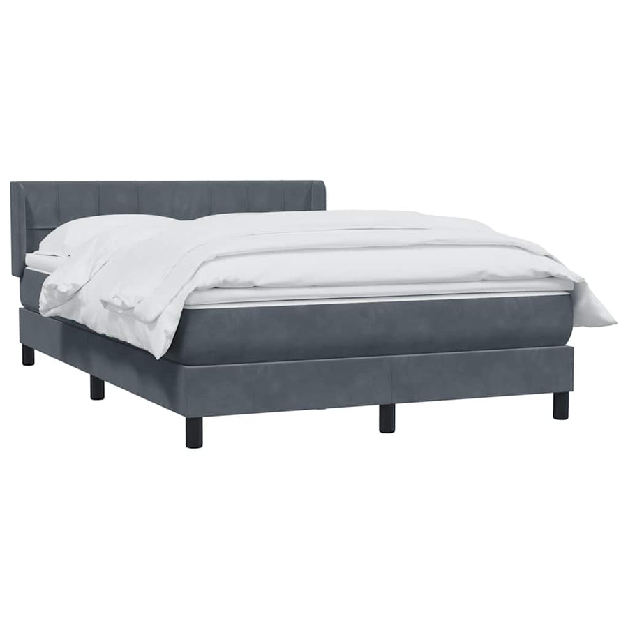 Boxspring met matras fluweel donkergrijs 160x210 cm