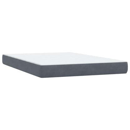 Boxspring met matras fluweel donkergrijs 160x210 cm