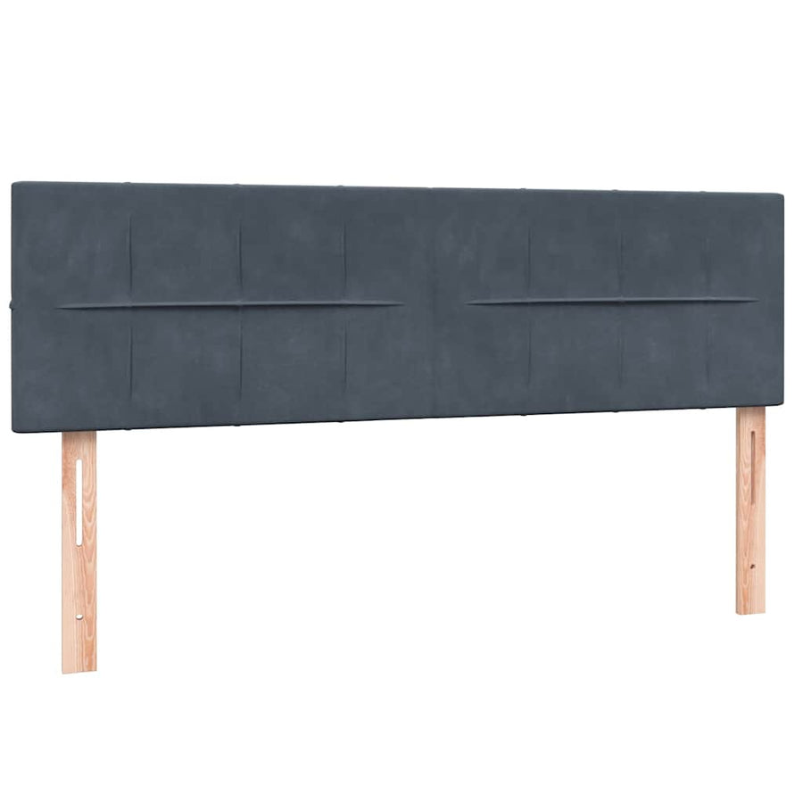Boxspring met matras fluweel donkergrijs 160x210 cm