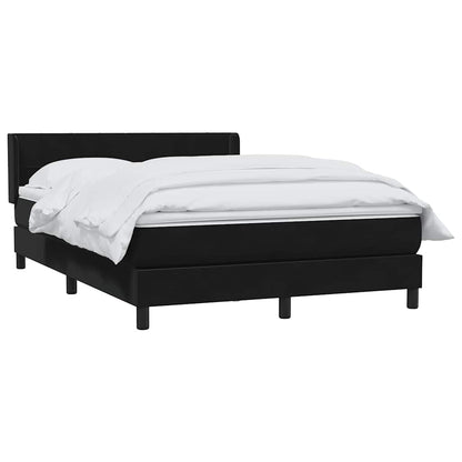 Boxspring met matras fluweel zwart 160x210 cm